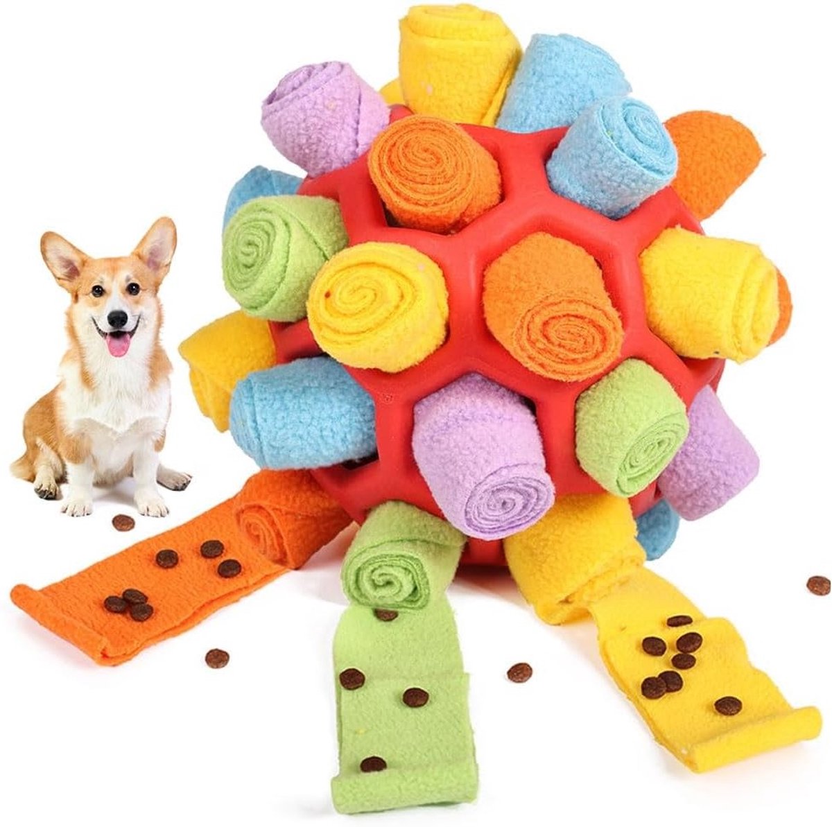 Snuffelbal voor Honden, Interactief Speelgoed voor Traning, Bijtbestendig en Stimulerend Spel voor Kleine en Middelgrote Honden