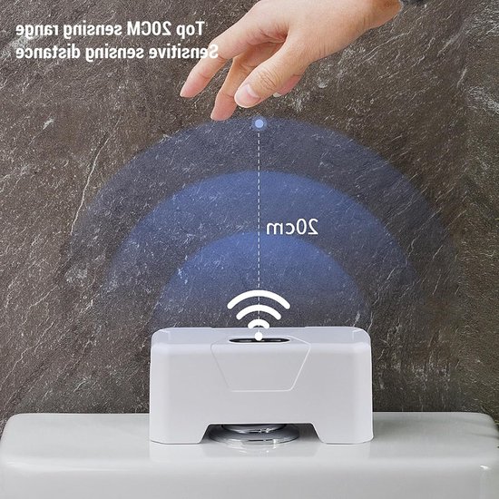 Automatische toiletspoeling met sensor, oplaadbare inductietoiletspoeler voor badkamer en hotelgebruik van Merkloos — afbeelding 5