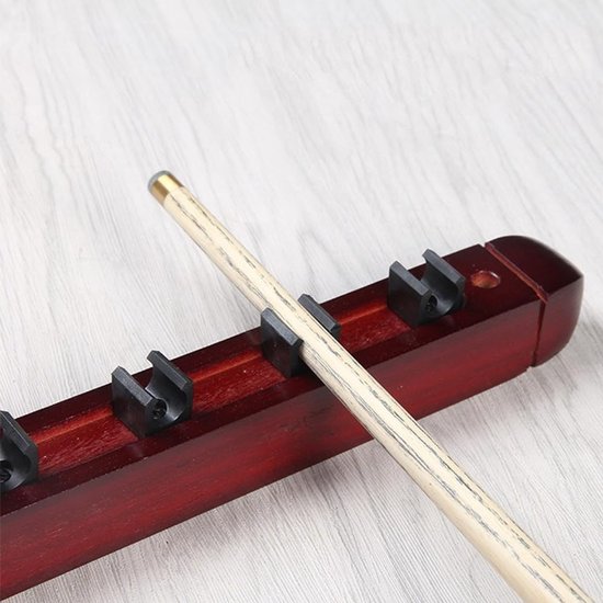 Pool Cue Rack - Wandhouder voor Biljartkeuen - Houten Cue Houder met 6 Sticks van Merkloos — afbeelding 2