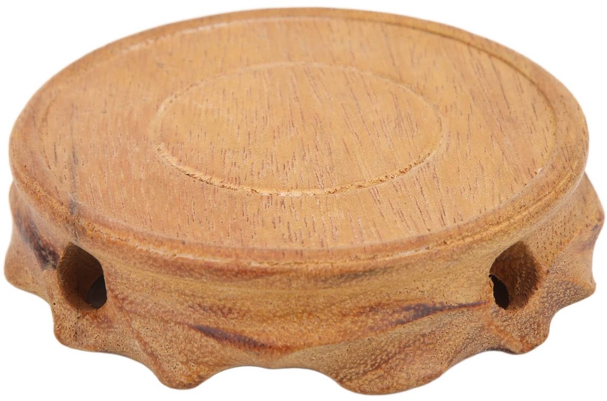 aladdien - Carving Vierkante Sokkel - Multifunctionele Sculptuur Vaas - Lichtbruin - Vintage Tafellamp - Theepot Basis - Geschikt voor Bonsai Displa..