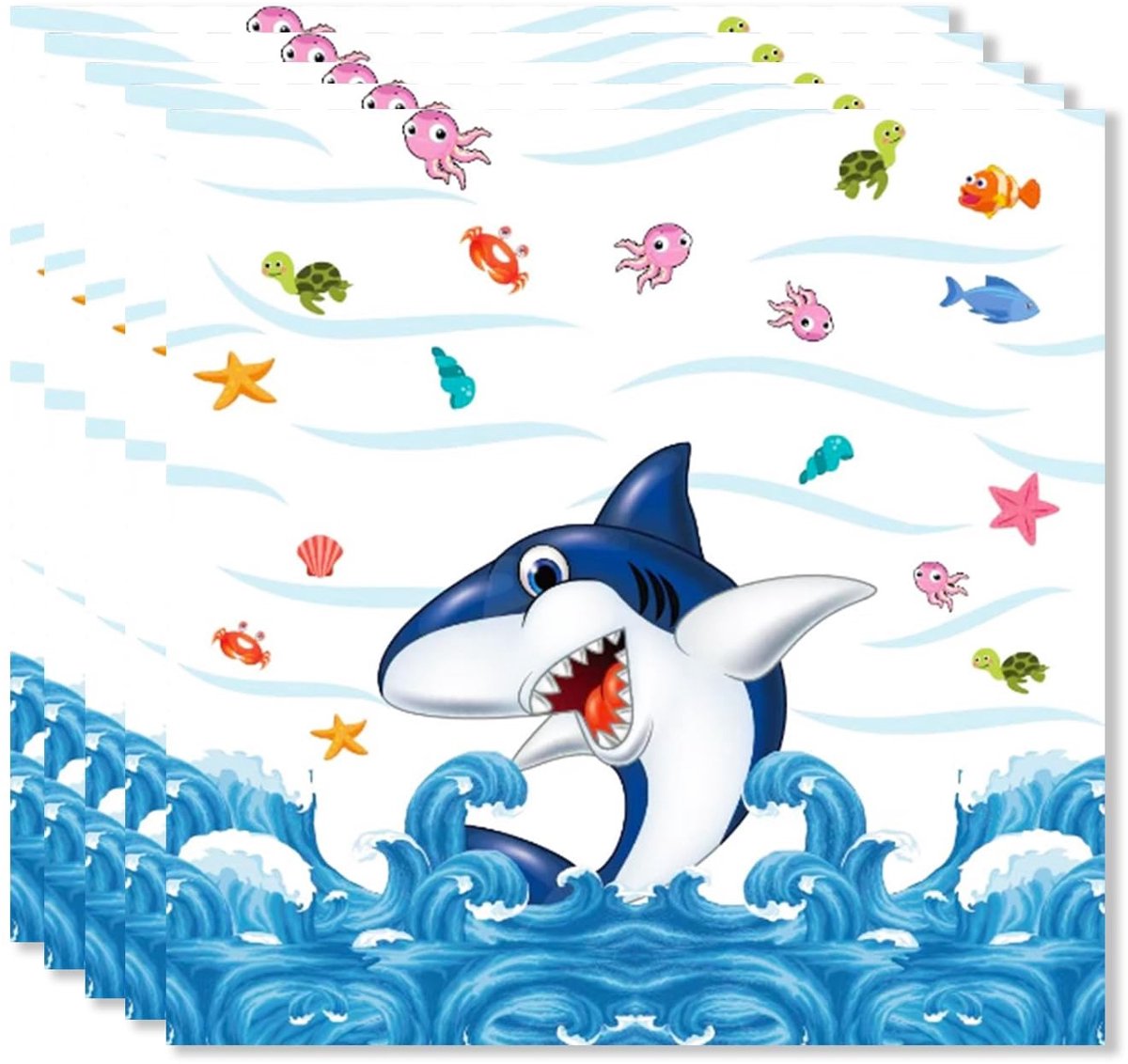 aladdien - Decoratieve servetten - Zeedieren - 20 stuks - Perfect voor feestjes - Kleurrijke zeedier thema - Voor dierenliefhebbers - Prachtige tafe...