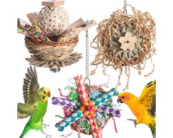 Allecto - Vogel Speelgoed - Bird Toys - Stimuleert Beweging - Set van 3 - Geschikt voor Sittiche en Nymphensittichen - Indoor Gebruik