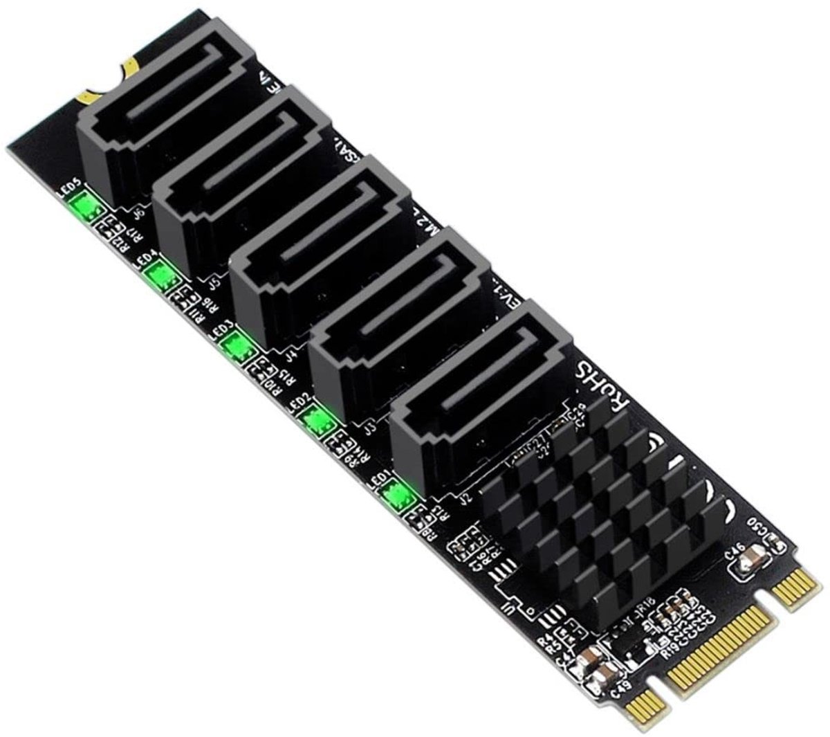 aladdien - M.2 naar SATA Adapter - B+M Key NGFF Port - Uitbreiding voor Opslagcapaciteit - Perfecte Compatibiliteit - Met JMB575 Chip - Ideaal voor ..