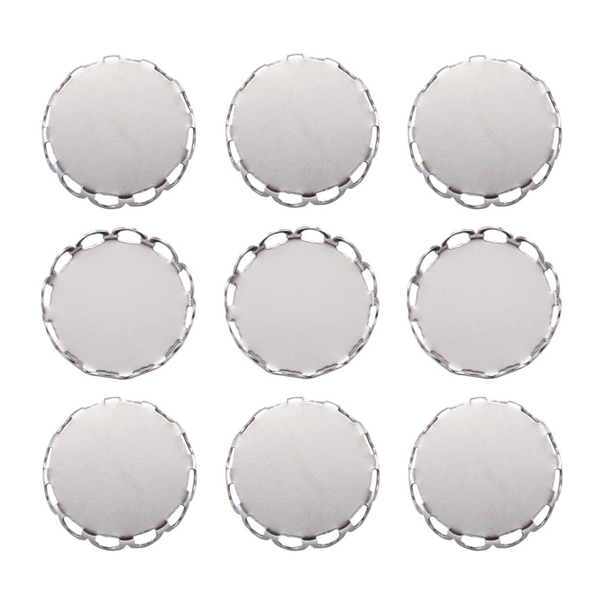Allecto - RVS Bezel Cups - 50 Stuks - Voor Foto Sieraden - 15mm - DIY Projecten - Geschikt voor Creatieve Hobby's - Zilver