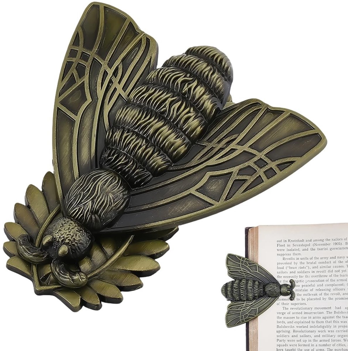 Allecto - Vintage Motten Binder Clip - Antieke Messing Pagina Houder - Notitieboeken - Documenten - Decoratief - Kantooraccessoire - Multifunctio
