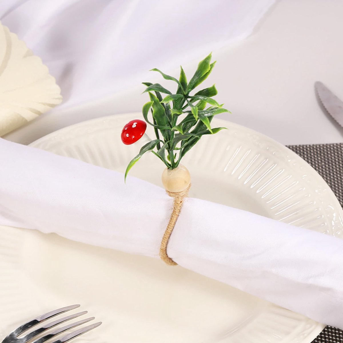 Allecto - Bloemen Servettenringen - Persoonlijke Decoratie - Uniek en Stijlvol - Perfect voor Tafels - Feestelijke Gelegenheden - Set van Zes - Gou...