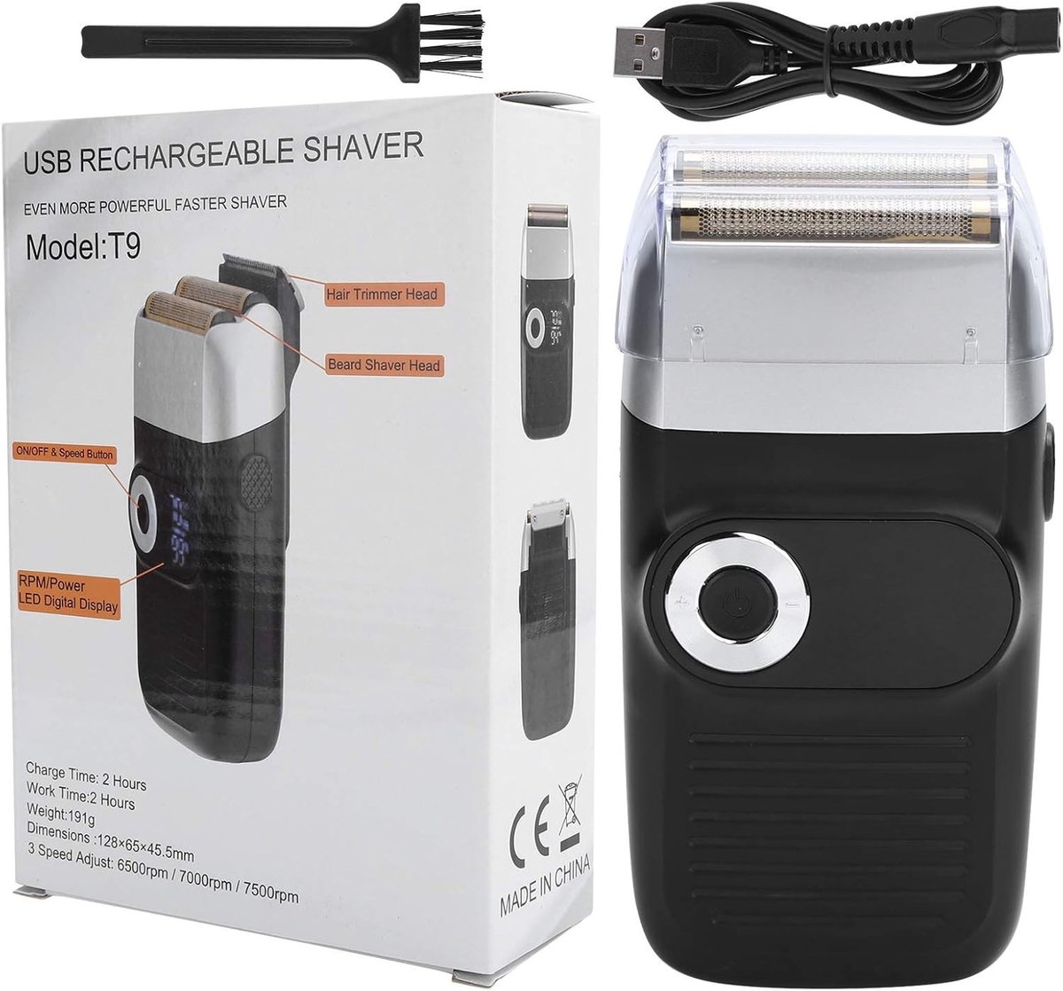 Allecto - Elektrisch scheerapparaat heren - Oplaadbaar - Precisie trimmer - 2-in-1 Folie scheerapparaat - Baard en hoofd - LCD display - Geschikt