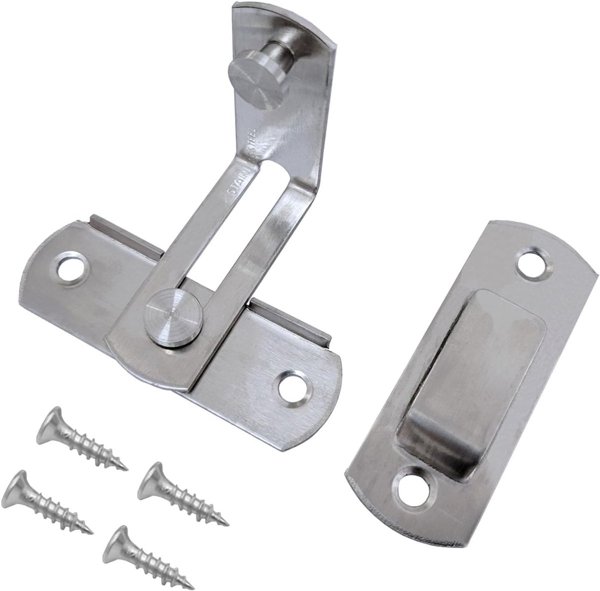 ONF3 - RVS Flip Gate Lock Set - Veiligheidsvergrendeling - 8-delig - Deuren en Kasten - Sloten voor veiligheid - Eenvoudige installatie - Ideaal...