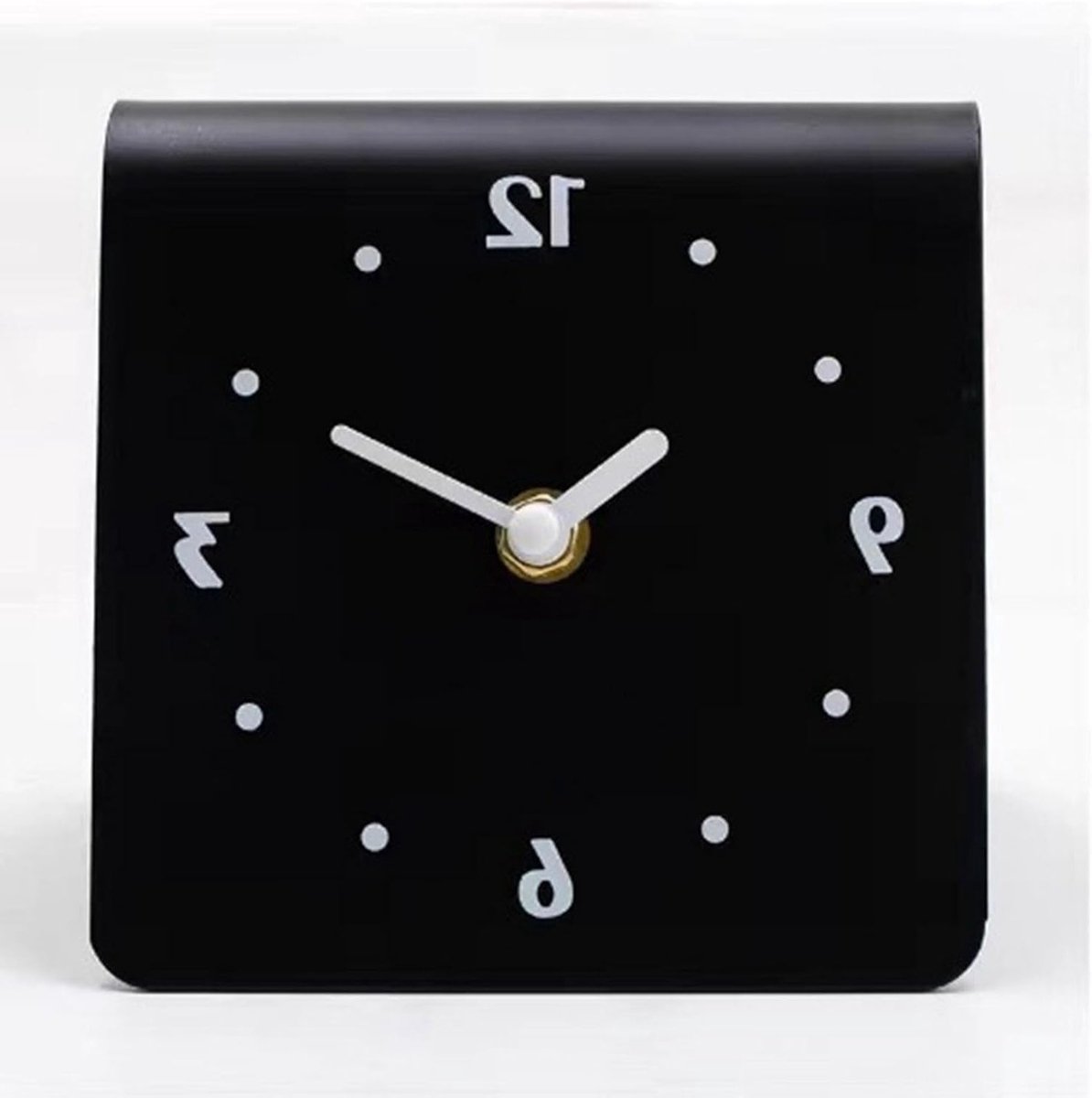 Bureauklok Metaal - Tafelklok Stijlvol - Tijd Weergeven - Stil Uurwerk - 393 x 393 cm - Zwart