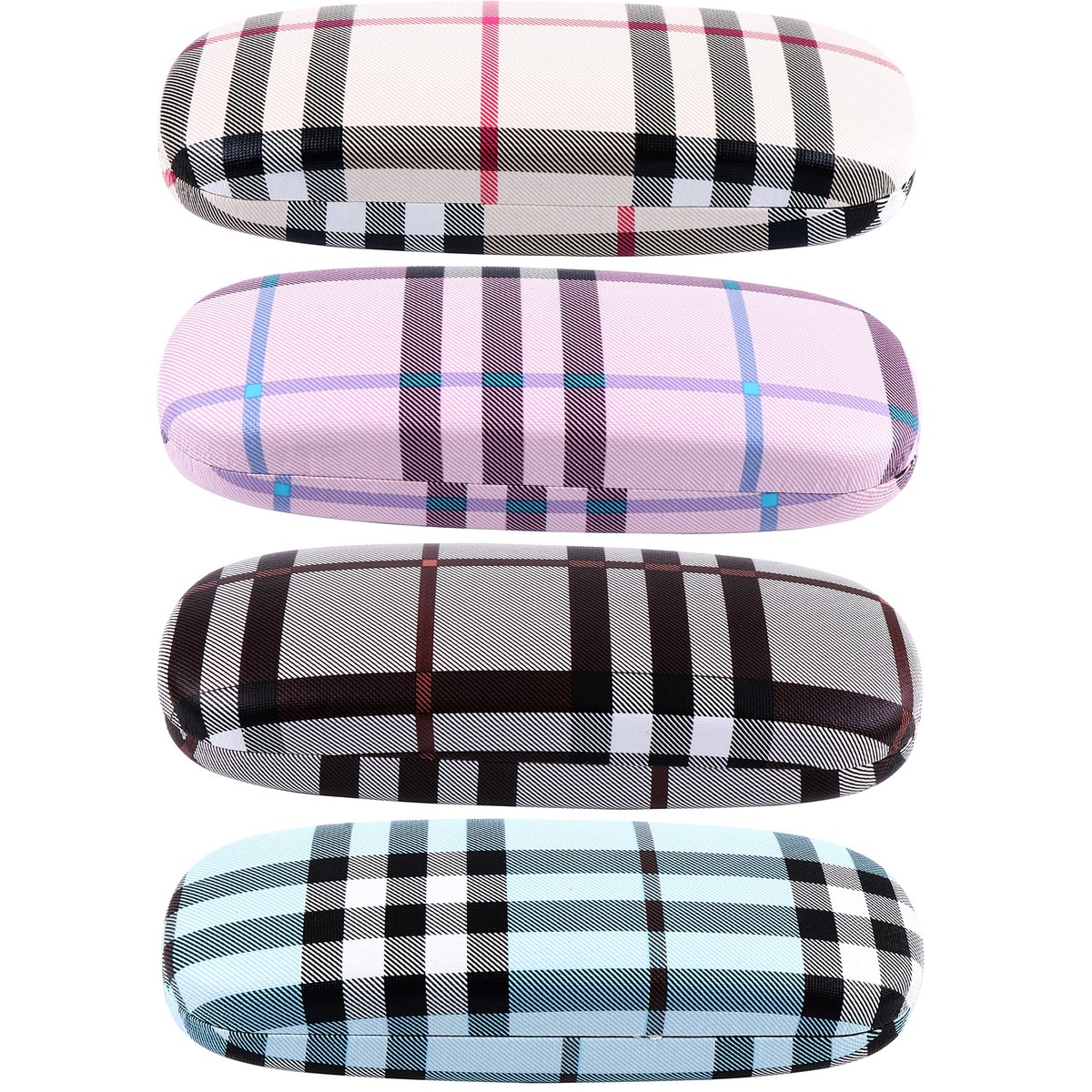 Allecto - Brillenetui - Hard Shell - Retro - Mode - Trendy en beschermend - Geschikt voor vrouwen en mannen - 4 stuks
