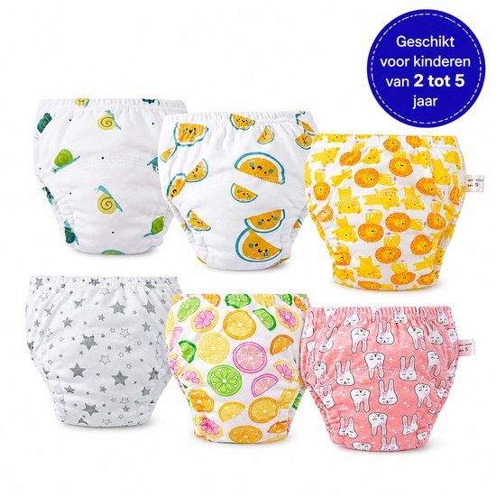 Oefenbroekjes Zindelijkheid – 6 Stuks – Wasbaar – Voor kinderen van 2 tot 5 Jaar – Zindelijkheidstraining – Comfortabel & Duurzaam - Waterproof