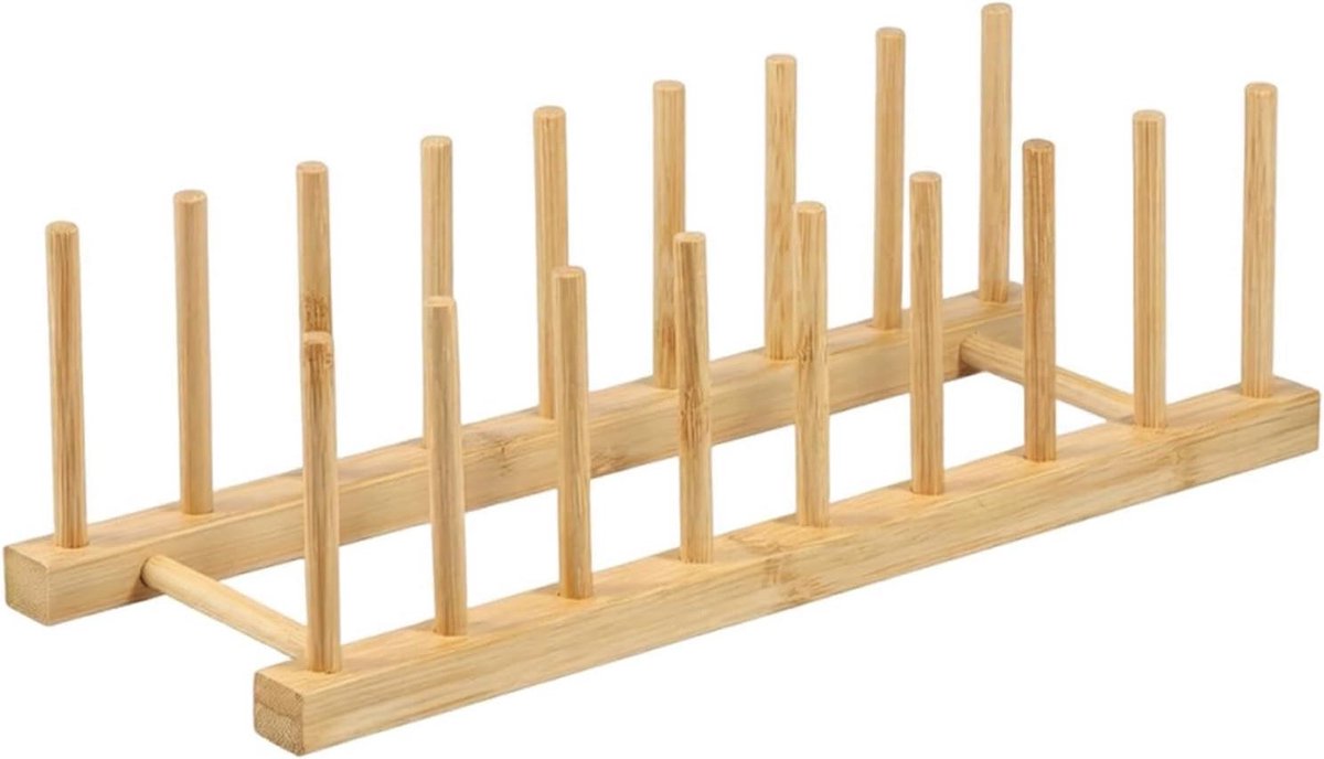 Afdruiprek Keuken - Servies Droger - Keuken Organiseren - Verticaal Ruimtebesparend - 34 cm Lengte - Houtkleur