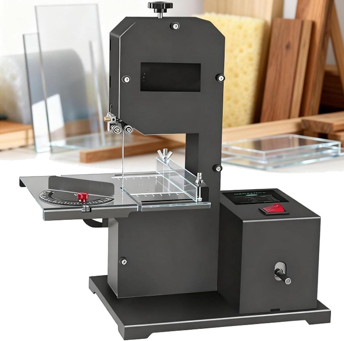 Verticale Lintzaag - Houtzaagmachine Tafelzaag - Houtbewerking Hobby - Variabele Snelheid - 70 mm Zaaghoogte - Meerkleurig
