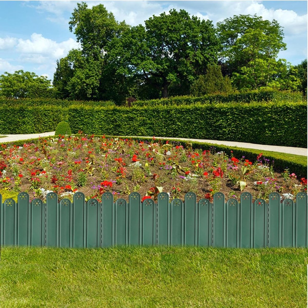 Tuinranden 10 stuks - Gazon borders - Tuin structureren - Eenvoudige montage - 35 x 25 cm - Groen