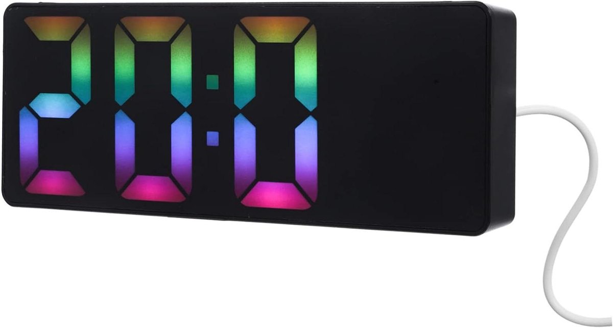 Digitale Wekkerradio - Led Display Klok - Wakker Worden - Eenvoudig Te Lezen - 16x6CM - Zwart