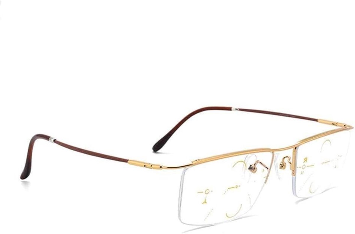 Leesbril - Multifocale bril - Dagelijks zicht - Automatisch donkerder - Lens breedte 55mm - Goud