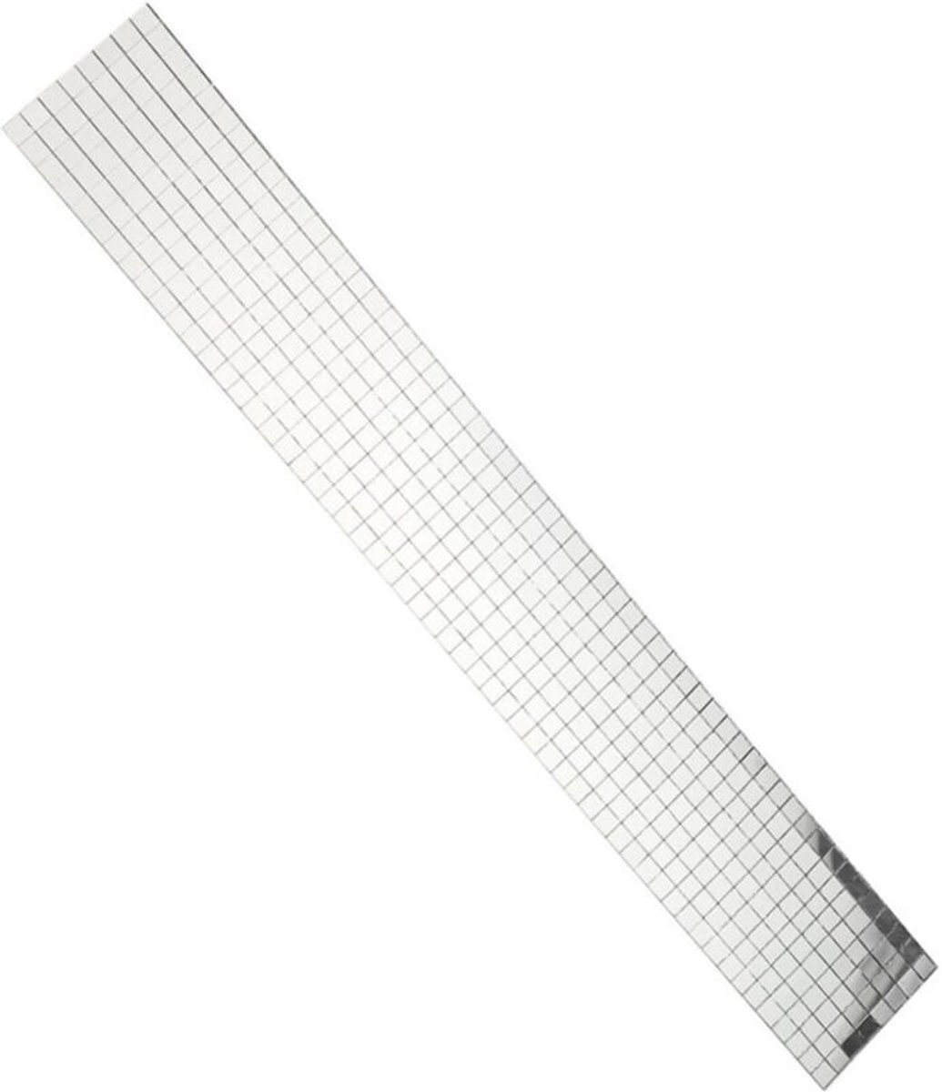 Mozaïek muurstickers van 4x100 cm, decoratieve spiegeltegels, zelfklevende glazen spiegelstickers, decoratieve mozaïekstickers, zilverkleurig, waterdicht glasvezel.
