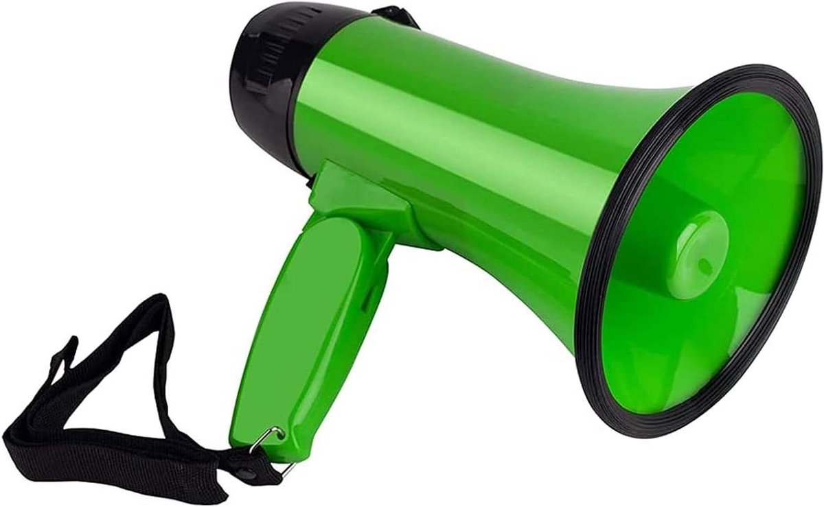 Hand megafoon - Luidspreker hoorn - Evenementen aankondigen - Ingebouwde sirene - 25 Watt - Wit