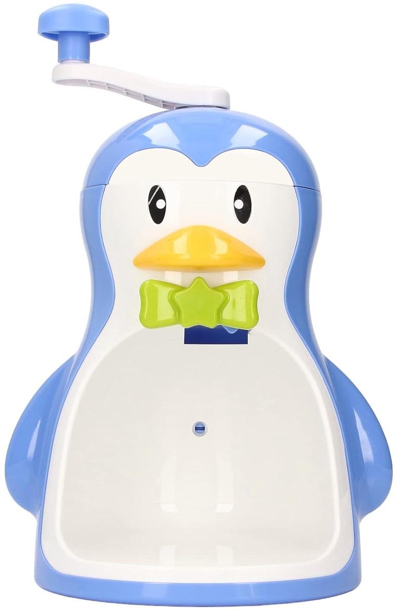 IJsmachine - Sneeuwkegelmaker - Zomerse Drankjes - Handmatig Pinguïn Design - 31 cm Hoog - Blauw