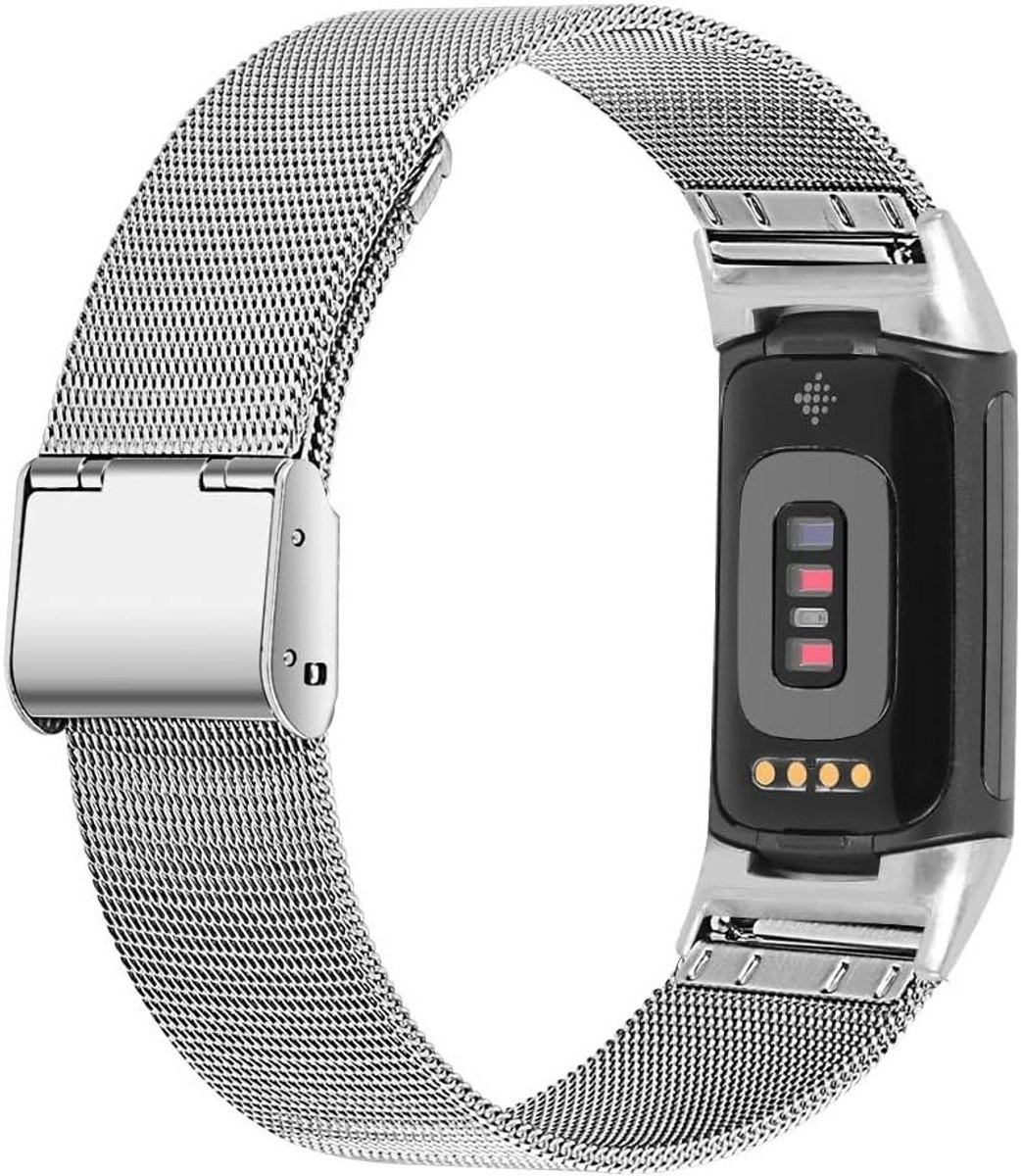 Verstelbare RVS Horlogeband voor Fitbit Charge 5/Charge 6, Vervangbare Stalen Armband voor Dames en Heren, Duurzaam en Comfortabel