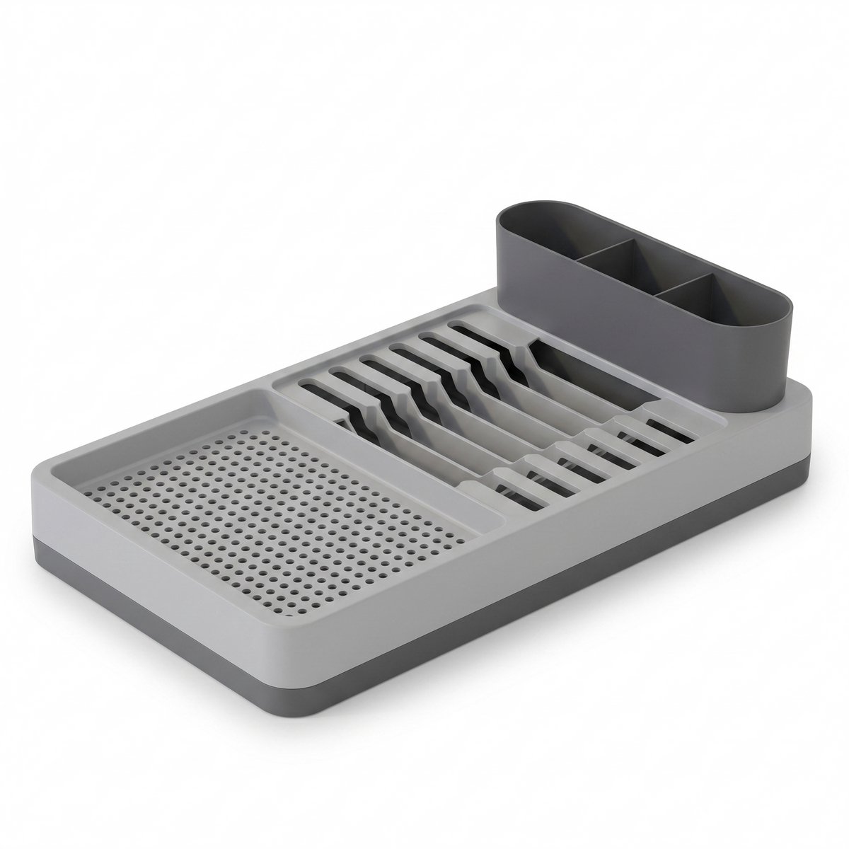 INDECOR Multifunctioneel Afdruiprek – Keuken Organizer met Borden en Bestek Houder – Antraciet