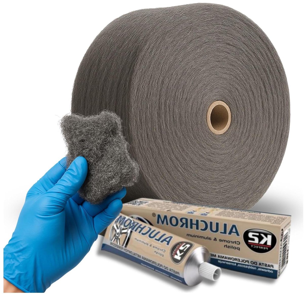 Velgen Polijstset - Metaalverzorging - Glanzend Metaal - Fijne Staalwol - 1.12 kg - Chroom