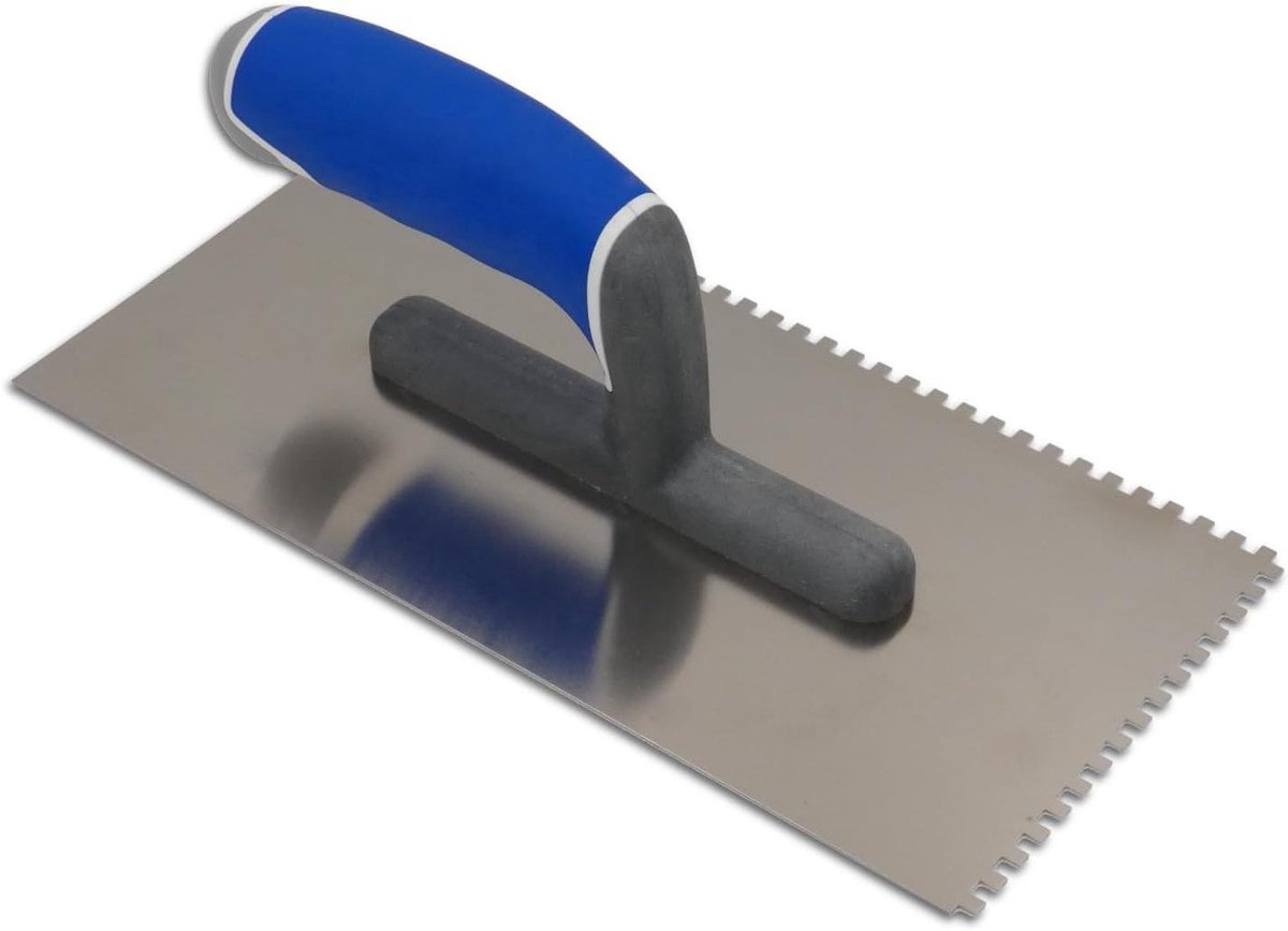 Getande Troffel - Lijmkam Spaan - Tegels Leggen - Gelijkmatige Lijmverdeling - 270x130mm - Zilver