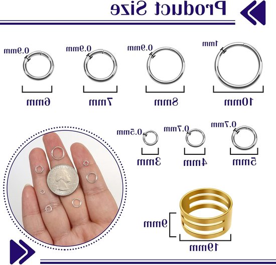 2300 Stuks Springringen en Splitringen in Zilver van 3 tot 10mm voor DIY Sieraden en Kettingen met Ringopeners — afbeelding 5
