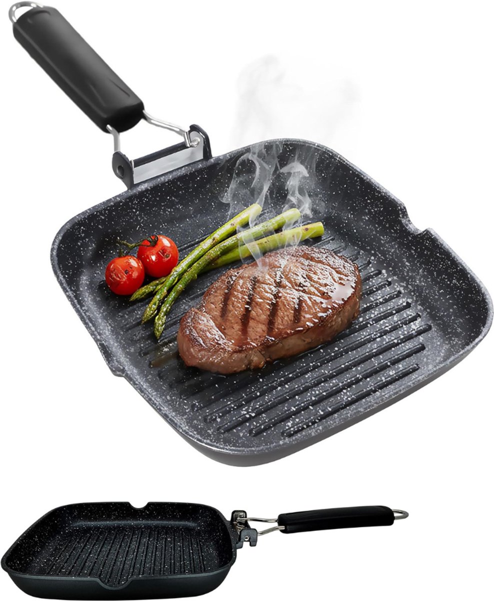 MKSS® Grillpan Inductie - Grillpannen Gietijzer - BBQ - Zwart