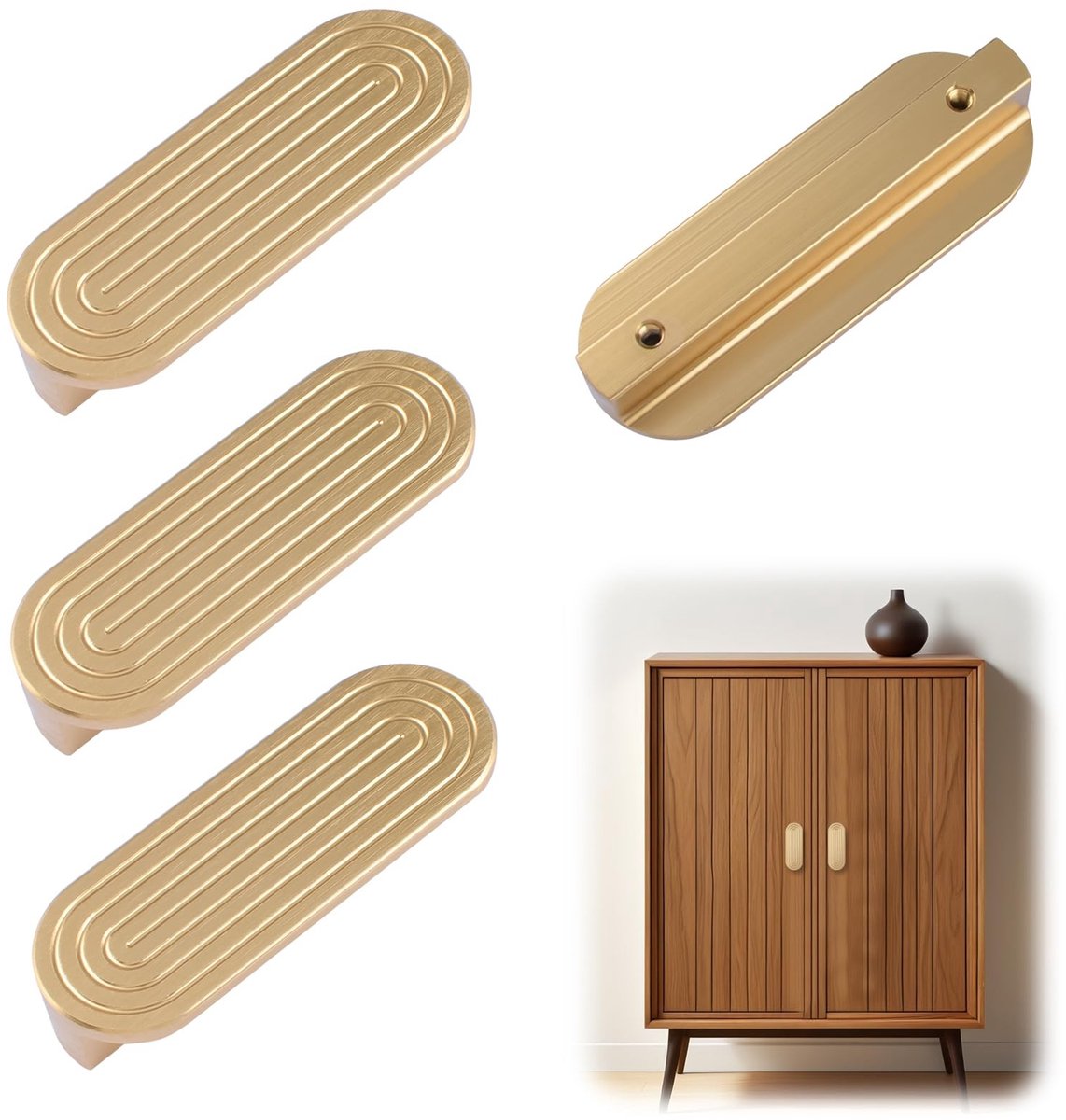 Dailygoods - Gouden T-vormige Kast Handgrepen voor Meubel Vervanging