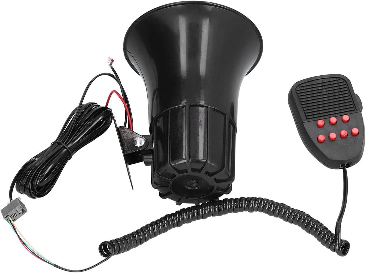 Auto Alarmhoorn - Sirene Luidspreker - Noodwaarschuwing Geluid - 115 DB Hoog Volume - 120 mm Diameter - Zwart