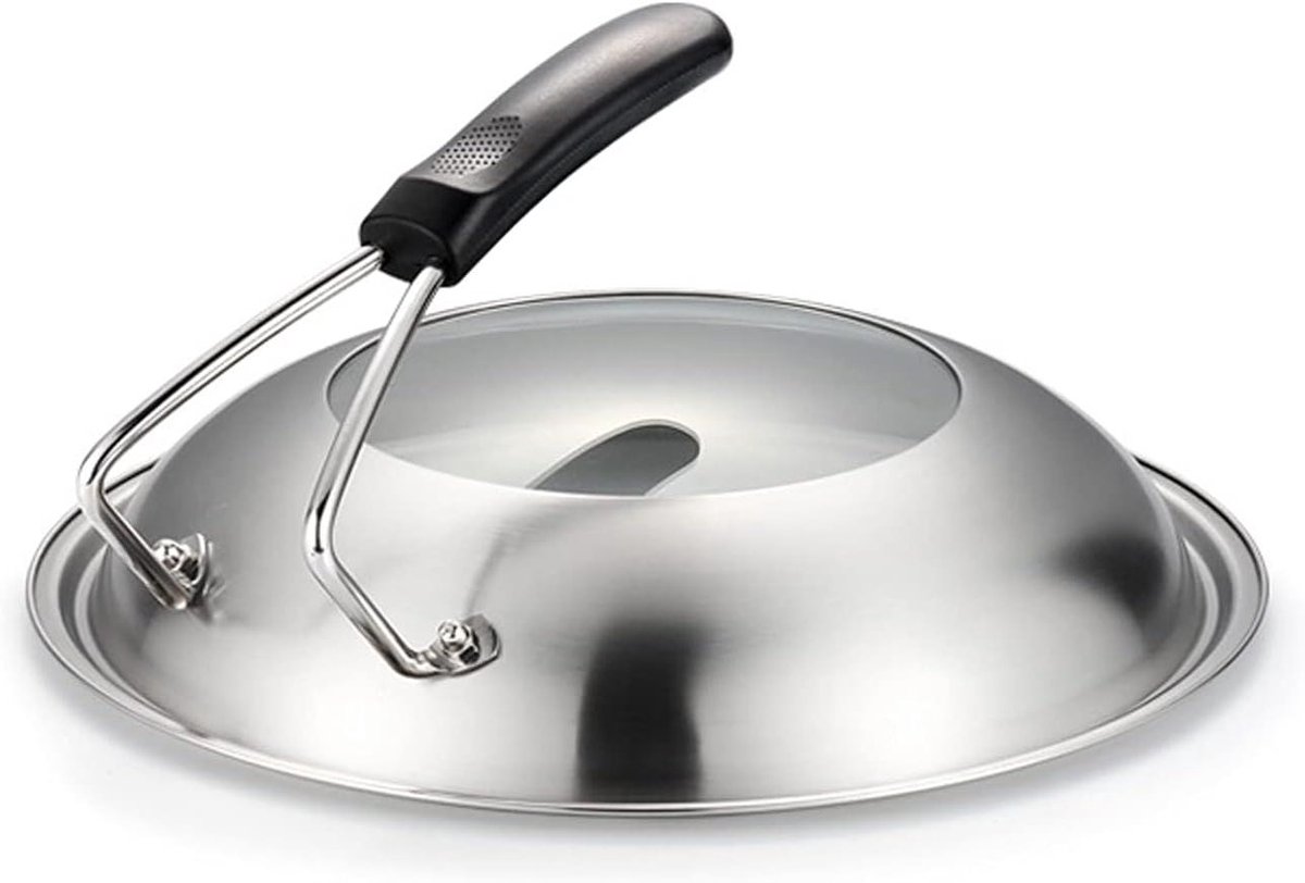 Pan Deksel - Kookgerei Deksel - Koken en Braden - Anti-verbrandingshandgreep - 30 cm - Zilver