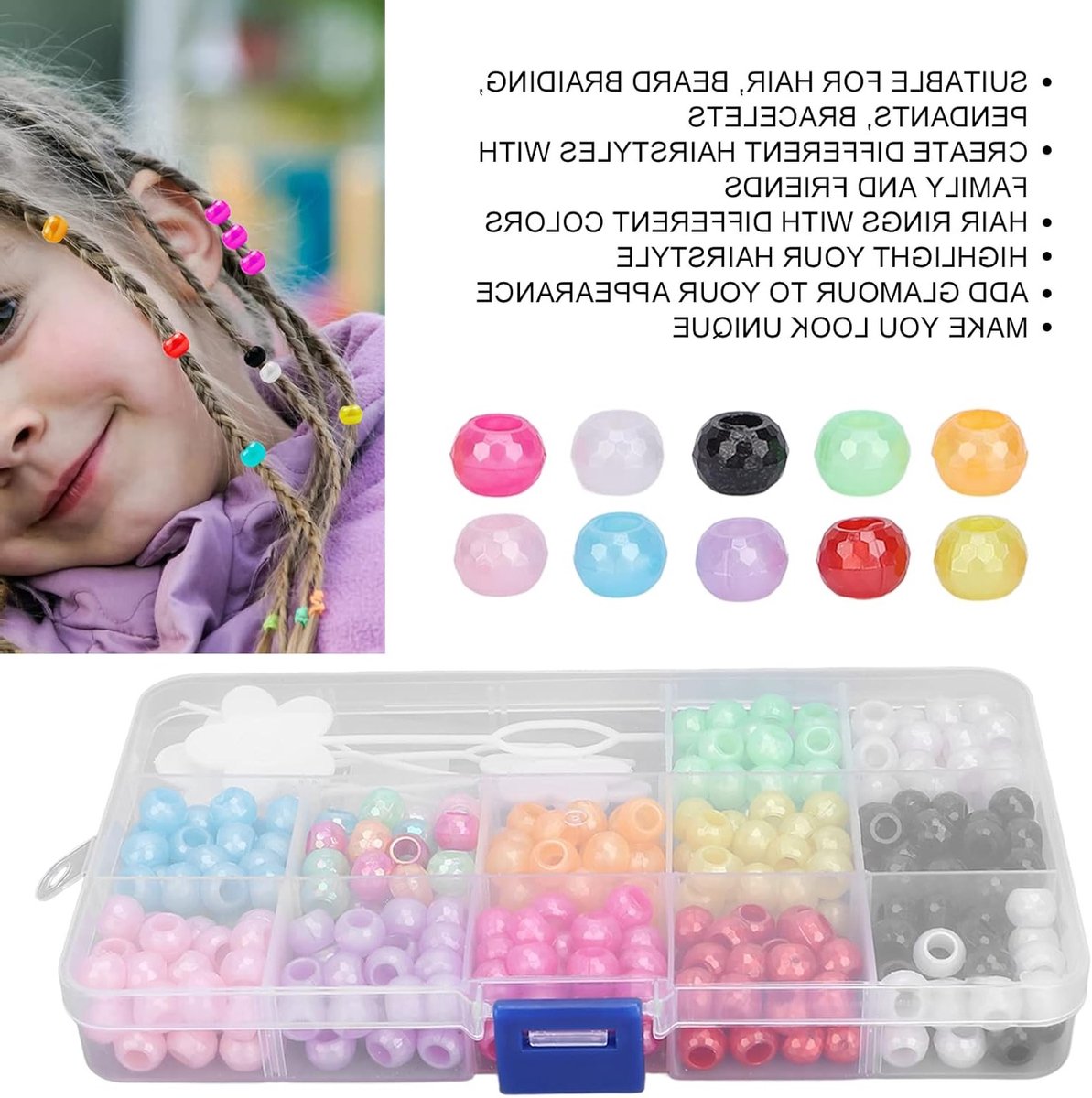 Kleurige Haaraccessoires voor Dreadlocks en Vlechten - 365 Stuks Decoratieve Kralen en Clips voor DIY Styling