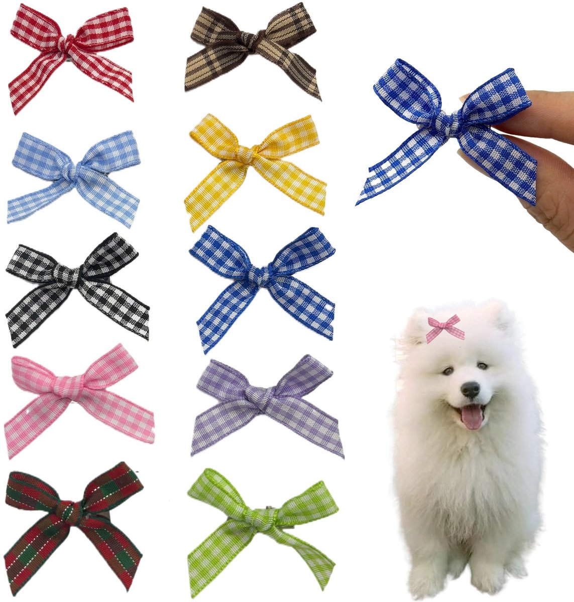 Dailygoods - 10 Stuks Haarclips voor Kleine Huisdieren met Eenvoudige Strik