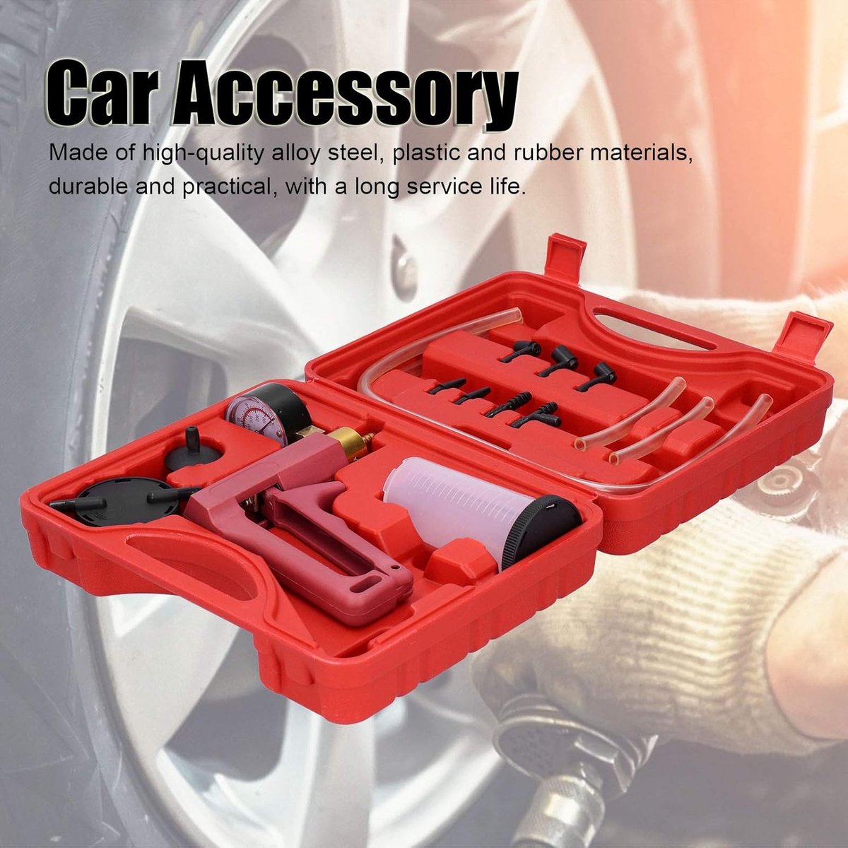 Vacuümpomp Tester Kit - Remontluchter Gereedschap - Auto Onderhoud - Inclusief Adapters - 4oz Reservoir - Populaire Kleur