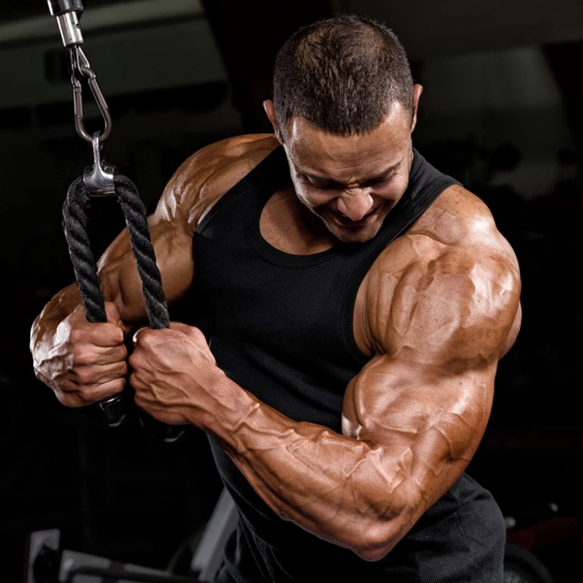 Tricep Touw voor Krachttraining en Spieropbouw, Ideaal voor Triceps, Biceps en Fitness Accessoires, 70 cm Lang