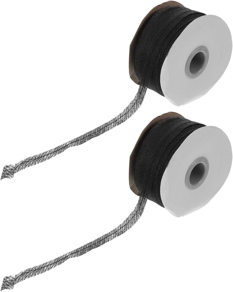 Strijkbare Tussenvoering - Non-woven Rol - Kleding Verstevigen - Enkelzijdig Plakbaar - 2 Rollen - Zwart