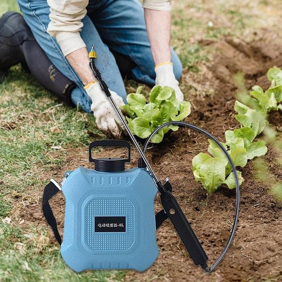 Rugzak Spuit - Tuinsproeier Elektrisch - Planten Verzorgen - Type-C Oplaadbaar - 8 Liter Capaciteit - Lichtblauw — afbeelding 5