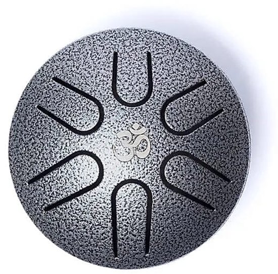 Hluru Mini Panschaal / Tongue Drum - 6 Noten A Majeur - Staalgrijs - Klankschaal voor Meditatie - Inclusief Mallets & Boekje van Merkloos — afbeelding 5