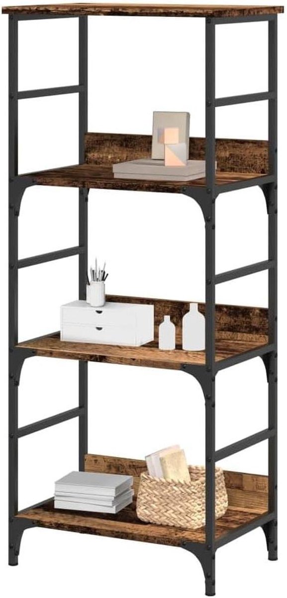 Boekenkast - Opbergkast Boekenrek - Boeken Opslaan - Drie Ruime Vakken - 50 x 33 x 117.5 c