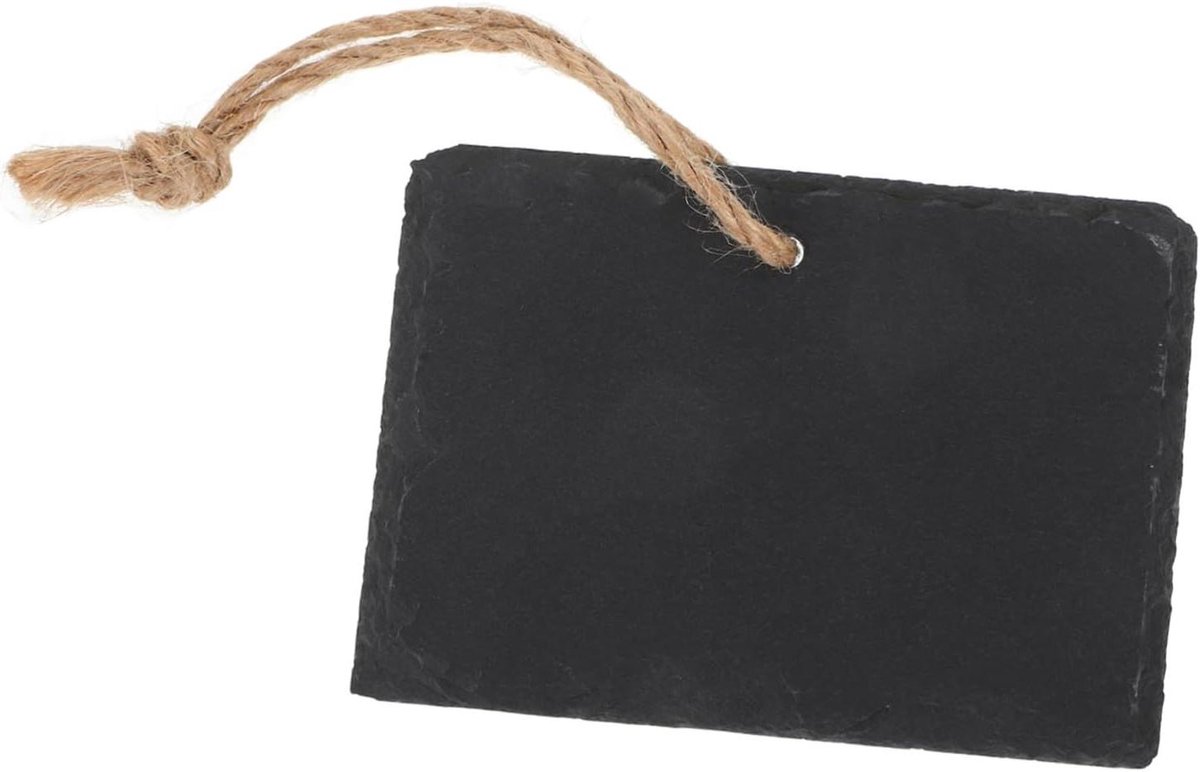 Tuinsteen Etiketten - Plantenbordjes Buiten - Planten Identificeren - Natuurlijke Leisteen - 10x7x0.6cm - Zwart