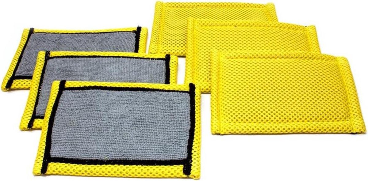 Keukenspons Set - Schuursponsjes - Vaat Reinigen - Krasvrij Schoonmaken - 6 Stuks - Grijs Goud
