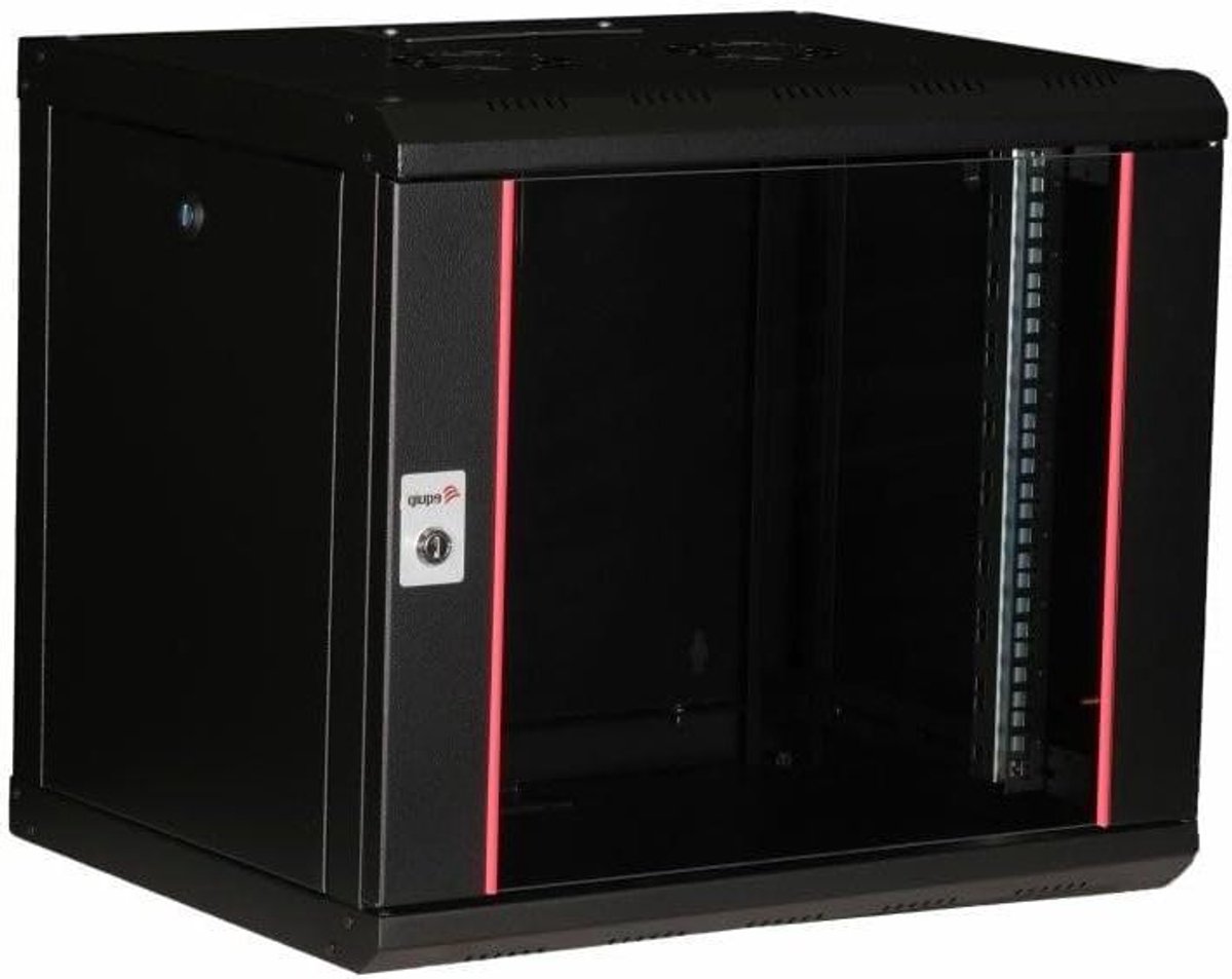 Serverkast - Netwerkkast Wandmontage - Netwerkapparatuur Opslag - Voorgemonteerd Geleverd - 9U 600x450mm - Zwart