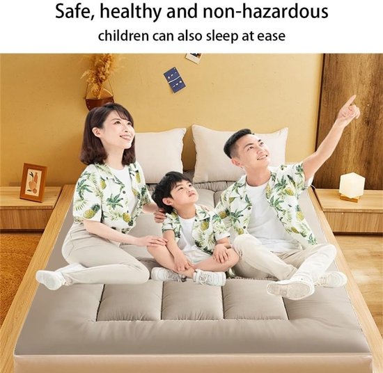 Japanse Vloermatras - Opvouwbare Futon - Comfortabel Slapen - Extra Dik - 90x200 cm - Grijs — afbeelding 5