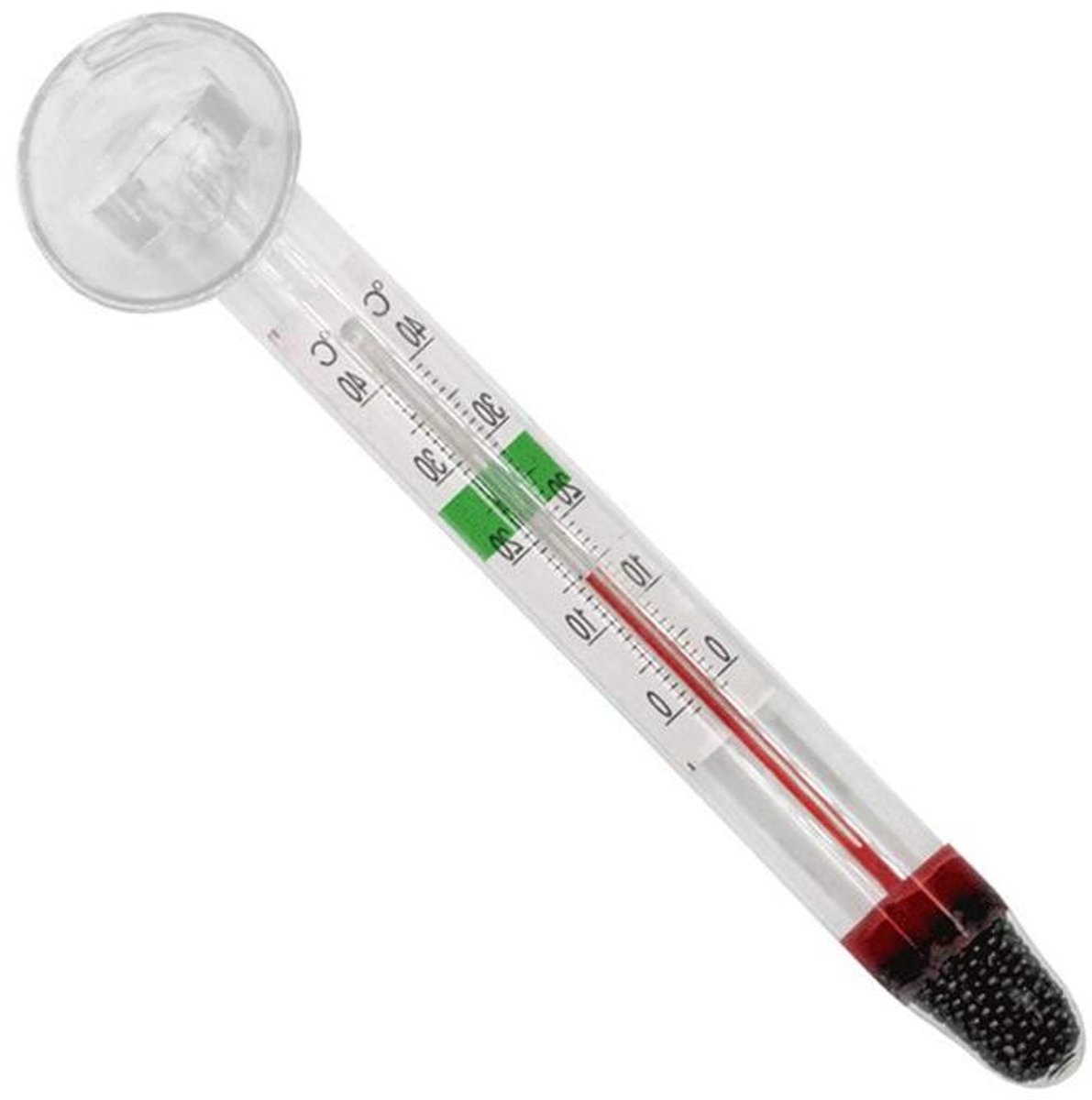 Aquariumthermometer Glas - Visthermometer Waterthermometer - Aquarium Temperatuur Meten - Met Groen Indicatiegebied - 0-40°C - Assorti