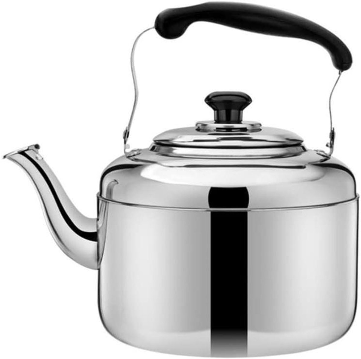 Waterkoker met fluit - Theepot fornuis - Water Koken - Smalle tuit - 1 Liter - Zilver