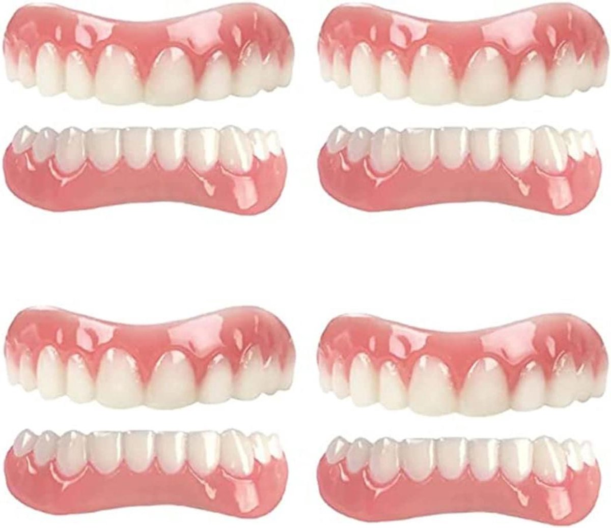 Cosmetische Tanden - Nep Gebit - Mooier Lachen - Flexibele Pasvorm - 4 Paar - Natuurlijk
