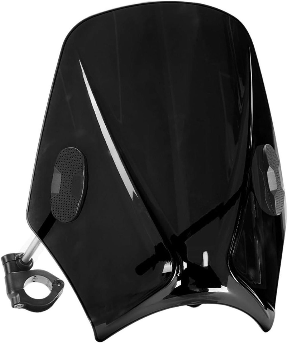 Motorfiets Windscherm - Voorruit Deflector - Comfortabel Rijden - Universele Pasvorm - 43 cm Lengte - Zwart