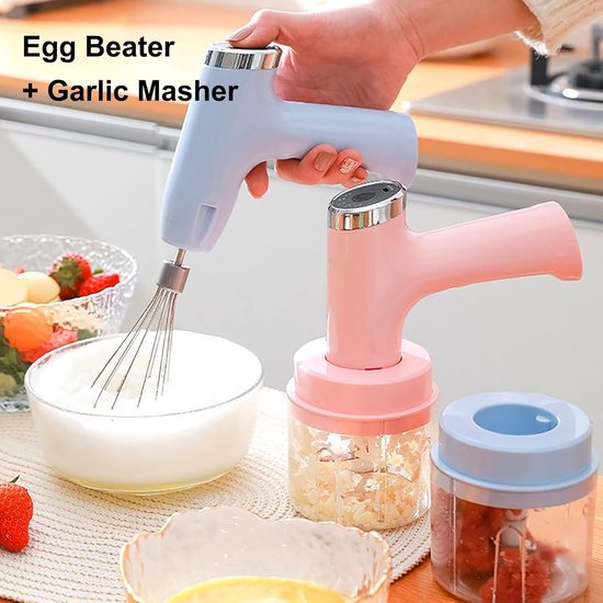 Draadloze handmixer - Elektrische klopper - Keukenwerkzaamheden - 5 snelheden instelbaar - Compact ontwerp - Blauw — afbeelding 3