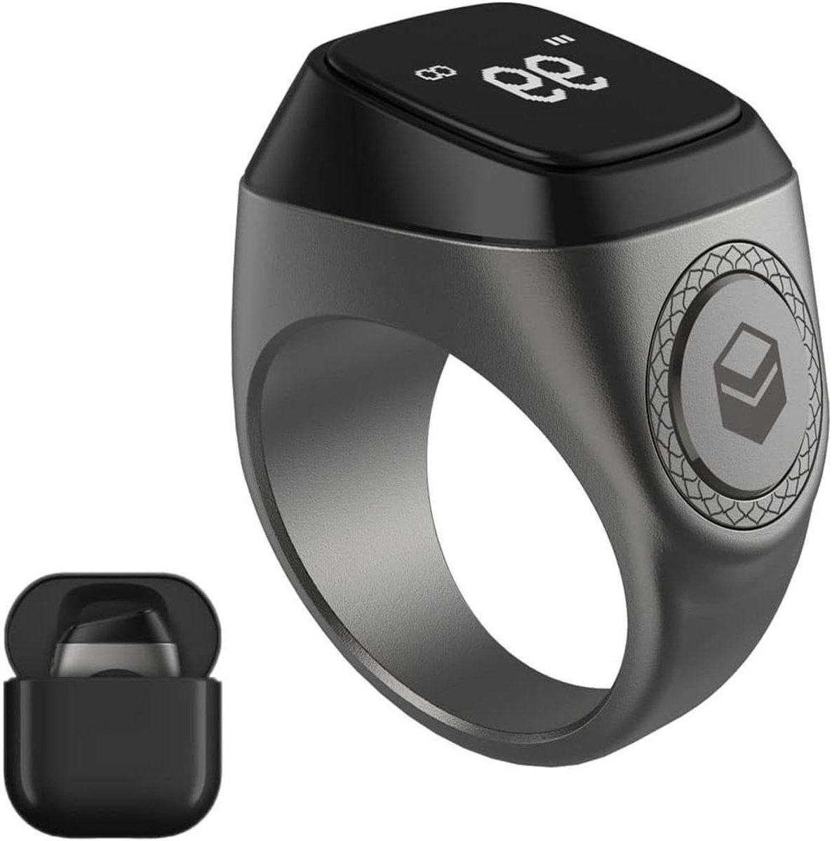 Digitale Gebedsring - Slimme Teller - Gebed Tellen - OLED Display - 22mm - Zwart